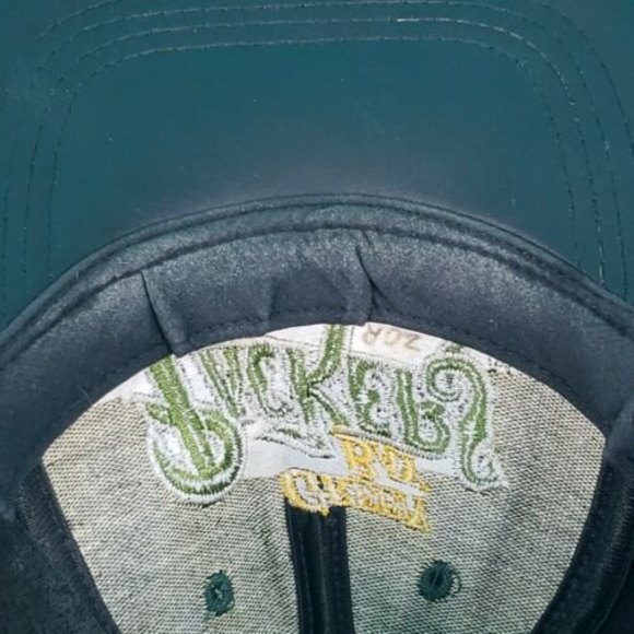 Green Bay Packers Hat Vintage 90s Genuine Leather Snapback Cap USA - Picture 10 of 11